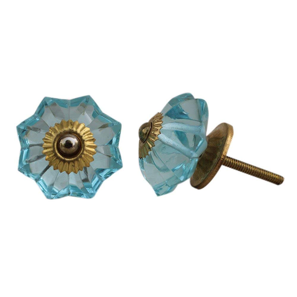 Indian-Shelf Pack of 2 Turquoise Drawer Pull- Glass Door Pull- Melon Drawer Knob- Dresser Knob- Door Handles- Dresser Door Knobs- Pull Knobs- Drawer Pulls-image-26
