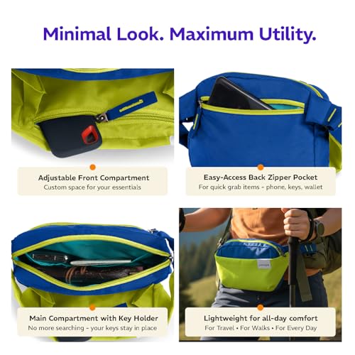 Image of Provogue Rover Waist Bag for Men & Women, Crossbody Waist Pouch with Zippered Compartments & Adjustable Strap,Multipurpose Fanny Pack for Travel & Outdoor Activities Chest Bag