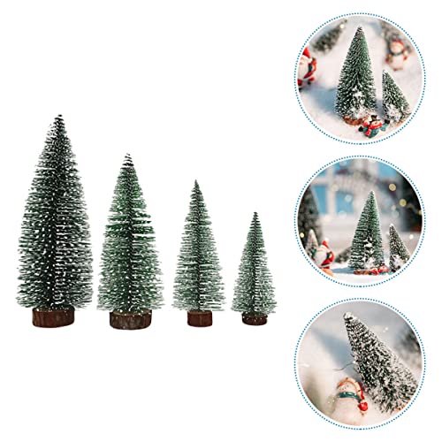 Yardwe 8 Pcs Árvore de Natal Árvore Artificial Mini Fir Árvore Neve Verde Pequena Mesa Artificial de