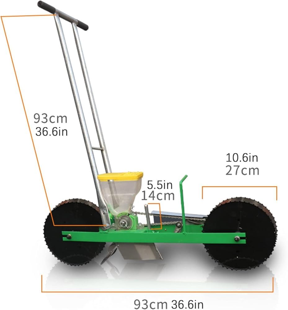 Sembradora de jardín de metal, 2 en 1, sembradora de semillas de mano para plantar verduras con precisión, cebolla verde, rábano, remolacha, diseño inoxidable