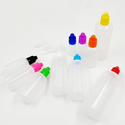 Miniatura 5 de NANSHINE Botellas goteras de plástico LDPE de 3.4 fl oz x 10 recipientes vacíos para goteros de ojos con tapa resistente a los niños (botellas +