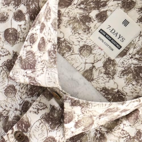 Image of 7-DAYS Men's Premium Formal Printed Shirt - 100% Cotton, Regular Fit, Full Sleeves, with Pocket - Stylish for Special Occasions.
