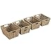 VonHaus Seagrass Storage Baskets, Set of 4 Hand-Woven Display Hampers - Bathroom Storage Baskets for Shelves - Nesting Natural Wicker Seagrass Baskets for Storage w/Handles for Bedroom & Home Office