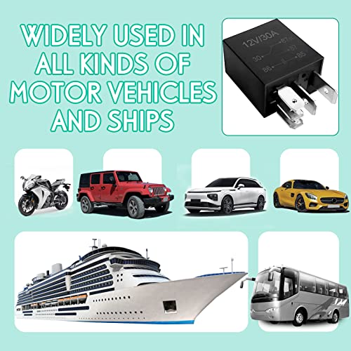 2Pcs 5 Pin 12V 30A Relay, Multi-Purpose Heavy Duty Electrical Relays, Automotive Relay, Car Starter Switch Relays, High Performance Starter, Universal For Car Motor Replacement Accessories #TOP5