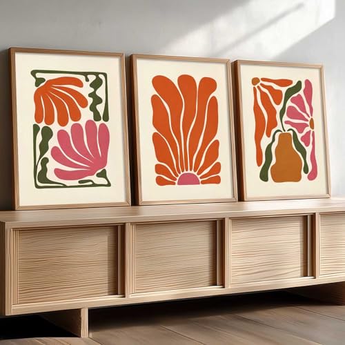 Image of kotart Boho Art Home Decoration Paintings With Frame For Living Room Bed Room Hotel Wall Decor Digital Reprint Set of 3 (10X13 inch)