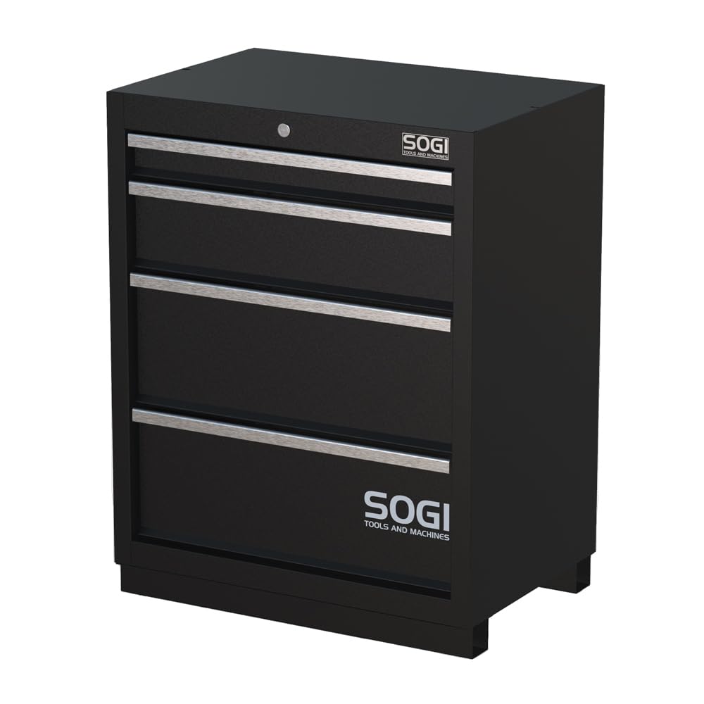 Sogi ARR-OFF-4320 Arredamento modulare in lamiera per officina e garage - piano in acciaio inox - 4315x466x2000 mm