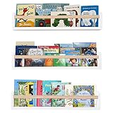 AZSKY White Floating Nursery Book Shelves 24 Inch Wall Bookshelf for Kids Room Décor Wall Mounted Wo