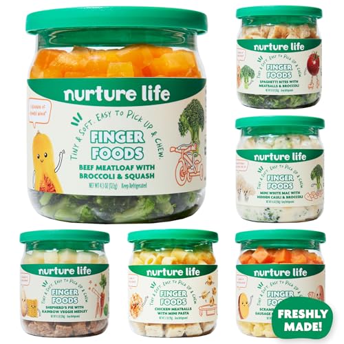 Nurture Life Finger Foods, Healthy Stage 3 Baby Food, Organic Focused Toddler Meals, Ready to Eat Snack for Kids, Freshly Cooked, Made to Order, Ships Fresh in Refrigerated Box, 6-Meal Variety Pack