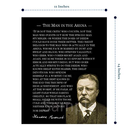 Outwest Trading The Man In The Arena Speech Photo Print On Matte Photo Paper (11 X 14) #TOP2