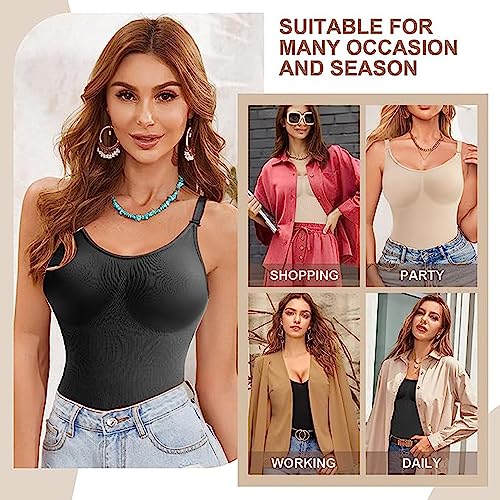 Image of Waist Trainer Bodysuit for Women Tummy Control Shapewear Round Neck Seamless Butt Lifter Full Body Shaper