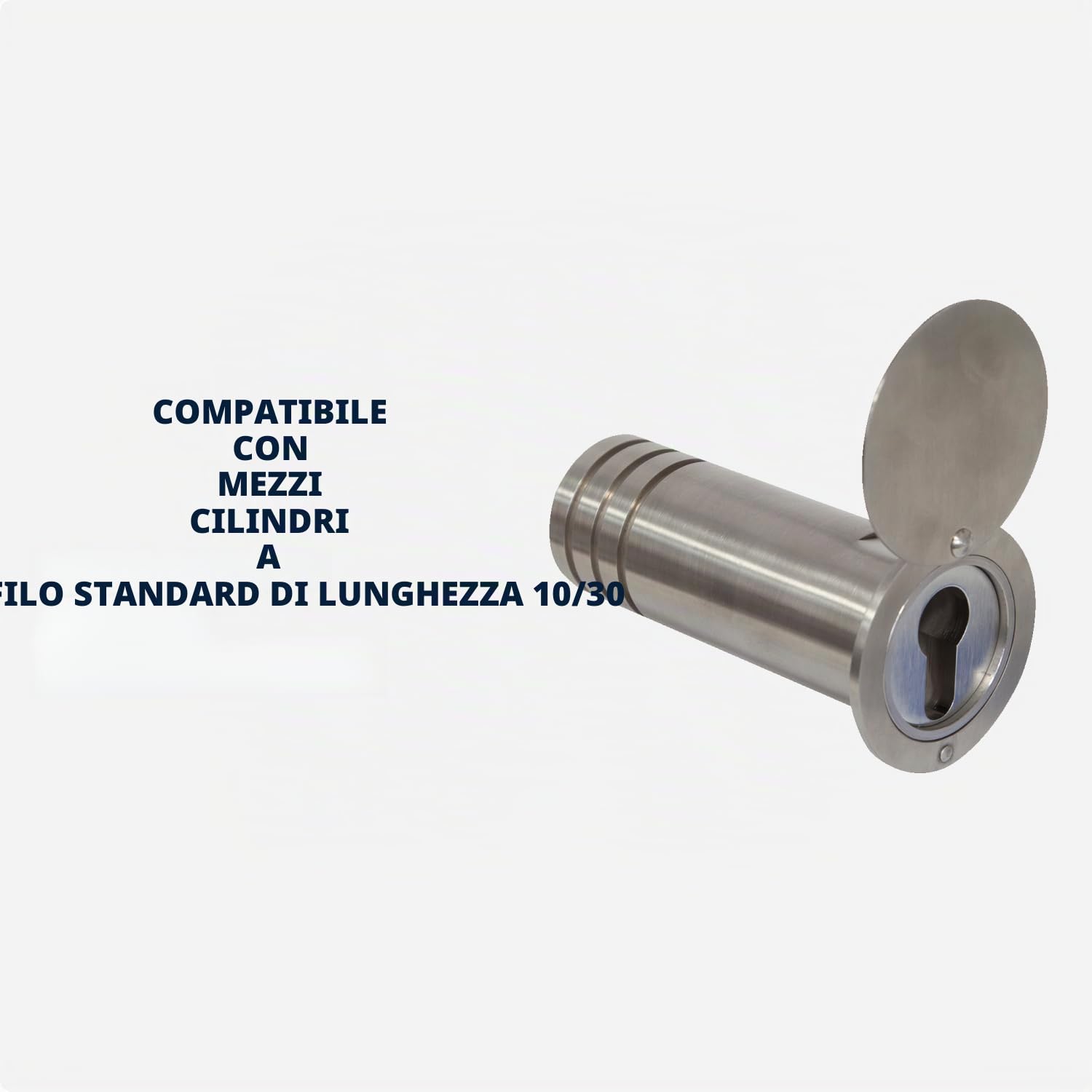 ABUS Cassaforte per Chiavi 729 da Incasso a Parete - Argento | Alloggiamento cilindro in ottone cromato, protezione anti-foratura, diametro installazione 43,5 mm, lunghezza base 120 mm