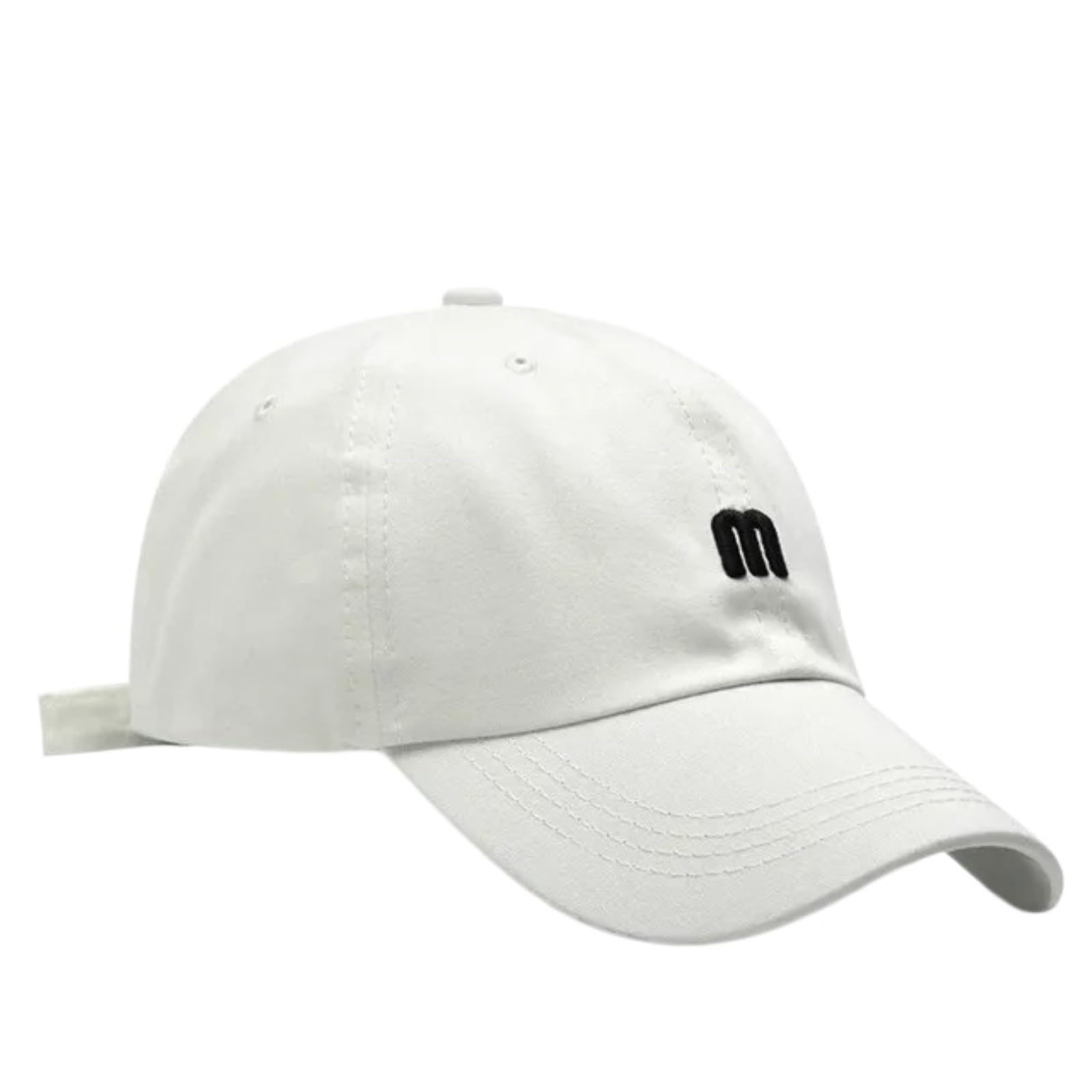 Gorra De Béisbol Algodón Unisex Ajustable Casual Sombrero del Sol-White