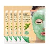 PUREDERM Deep Purifying Green O2 Bubble Mask 0.88oz x 5ea / Korean beauty/Bubble mask/Cleansing foam/Cleanser/Purifying mask/Green tea mask/Face toxin