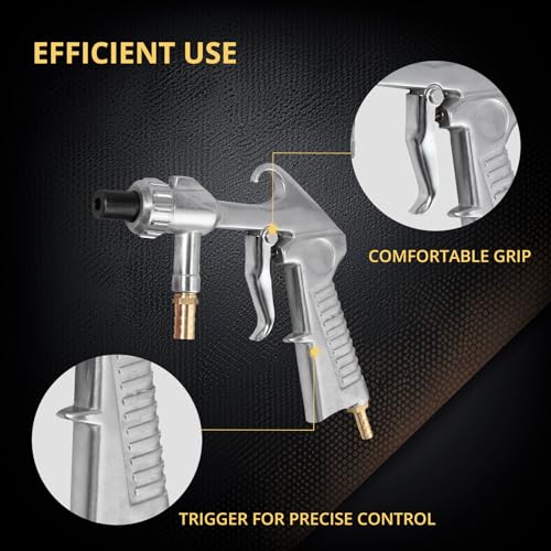 Image of AMTOVL Sand Blasting Guns Sandblaster + 4Pcs Ceramic Nozzles + Extra Iron Nozzle Tip Set