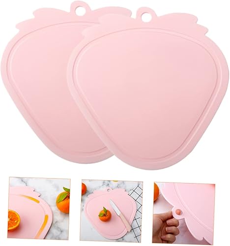 Miniatura 9 de ABOOFAN Tabla de cortar de fresa, 2 piezas, tabla de cortar decorativa para tabla de cortar para pequeña tabla de cortar decorar plástico de doble