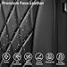 CAR PASS Piping Luxury Faux PU Leather Two Front Car Seat Covers, Waterproof Anti Slip Seat Covers Compatible with Front Seat Armrests,Universal Fit for Suvs,Vans,Trucks, Airbag Compatible(All Black)