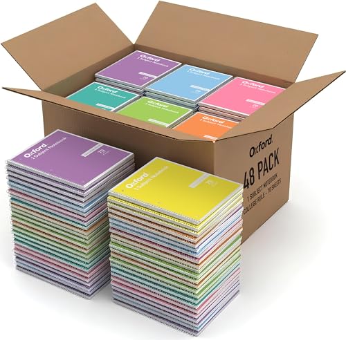 Oxford - Spiral Notebook 48 Pack of 8 Pastel Colors,