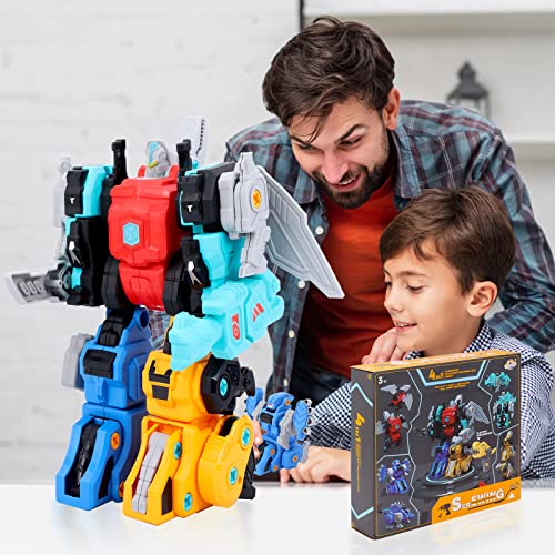 Toys For 5 Year Old Boys, Dinosaur Toys For Kids 3-5, Stem Transformer Toys 4 In 1 Take Apart Robot Toys With Electric Drill, Building Toys For Boys 4-6 5 Year Old Boy Birthday Gift Ideas 6 Year Gifts #TOP6