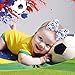 YanJie Baby Girls Hairband - Set of 4 pcs Football, Basketball, Soccer, Rugby Nylon Baby Headbands for 0-6 Months Newborn Infant Toddler - 4 Count Pack