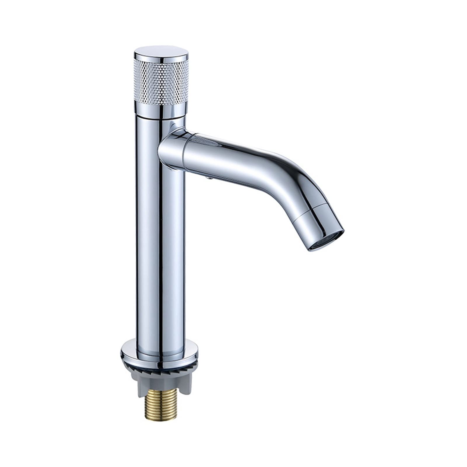 ZQFHSX Bathroom Basin Faucet Deck Mount Black Chrome Single Cold Tap Stainless Steel Kitchen Washbasin Sink Lavotory Faucets (Color : 01) LWX