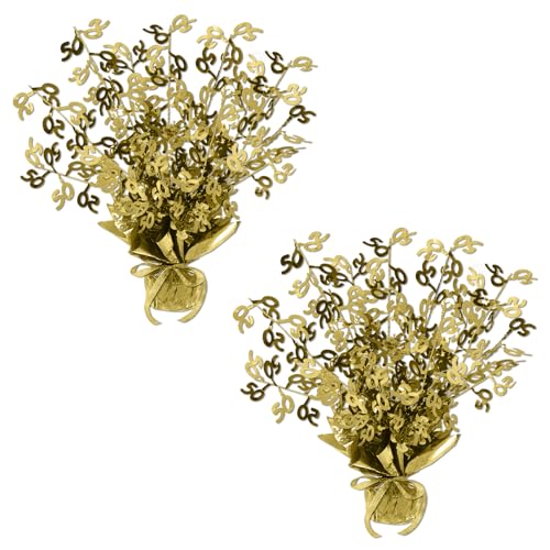 Beistle S54280-GDAZ2 Gleam 'N Burst Centerpiece, Cardboard, Gold, 15"