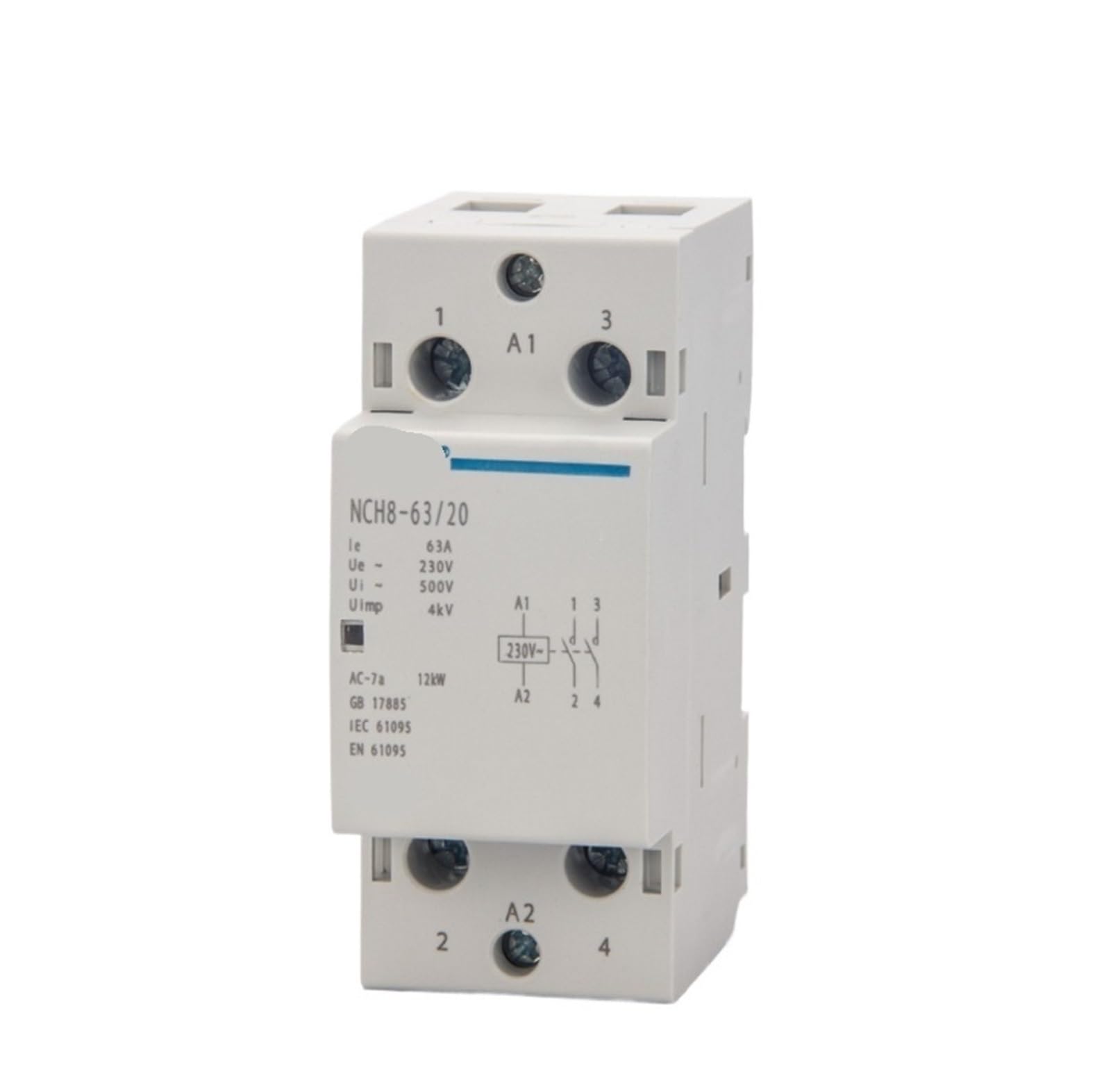Contacteur Domestique NCH8-63A-20 Silencieux pour Automatiser la Recharge de Véhicule Électrique