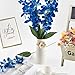 HOKPA 26.7'' Artificial Orchid Stems, 12Pcs Blue Silk Turquoise Orchids Flowers for Wedding Bridal Bouquet Boutonniere Wreath Table Centerpiece Outdoor Decor
