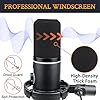 SOULWIT Windscreen for Maono PD200W/PD200X Microphone, Mic Cover Pop Filter Windproof Muff - Black #3
