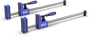 KARRYTON 2-Pack Heavy Duty 16"(400x120mm) F-Clamp W/ 4-3/4" Throat Depth, Bar Size 1"x15/32", 1400LB Clamping Force, Drop Forged Steel Bar Clamps For - View #3