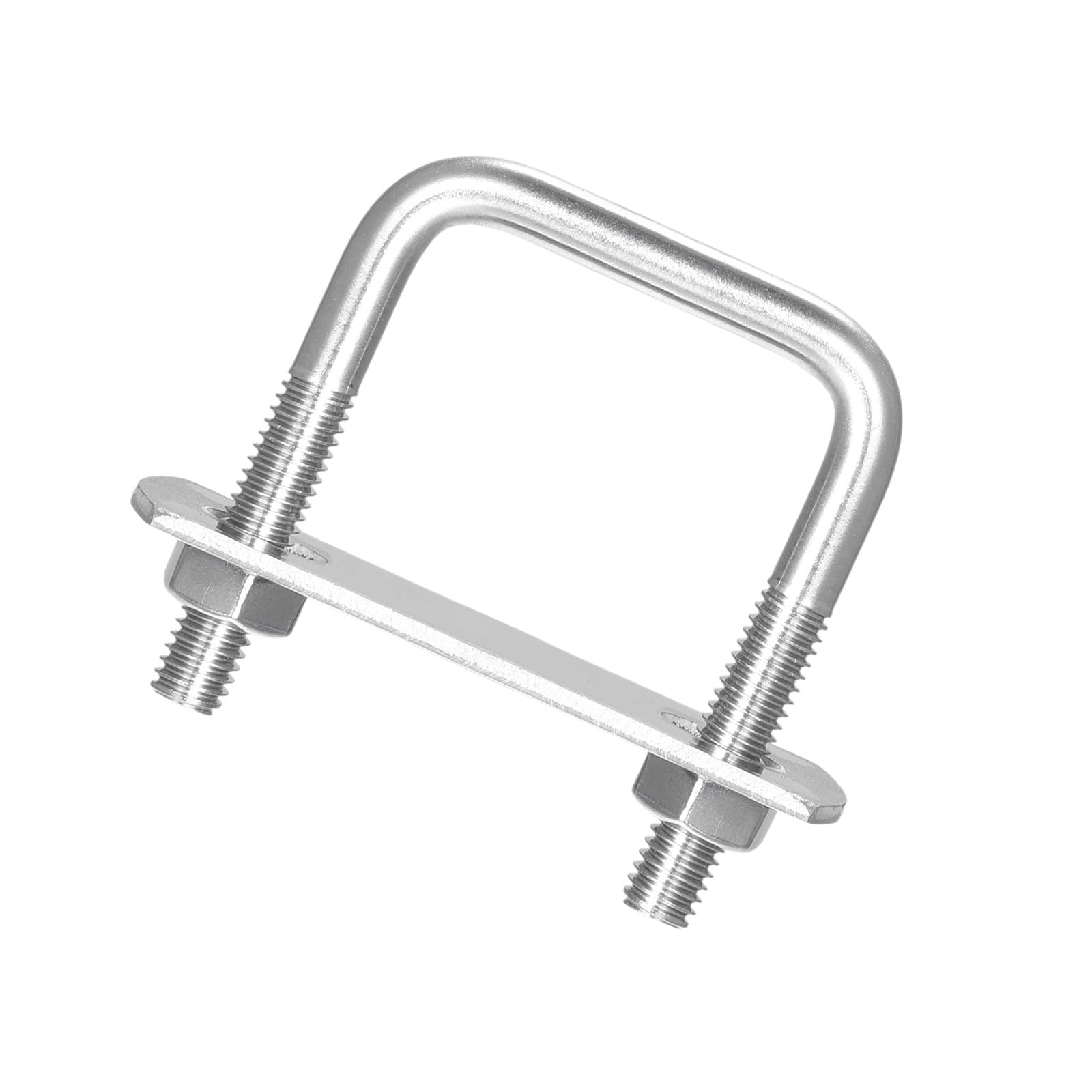 Unifizz Square U-Bolt,3 Set 304 Stainless Steel M6 U Bolts 30mm(1.26") Inner Width 46mm Length with Nuts and Frame Plate for Automobiles Boat Trailer