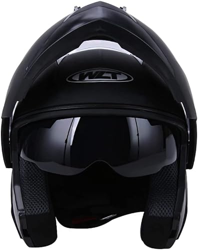 Miniatura 5 de Casco modular para motocicleta de cara completa con visera dual abatible, aprobado por DOT, ligero y en color negro mate