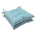 Pillow Perfect Outdoor Hockley Tufted Seat Cushion, Teal, Set of 2