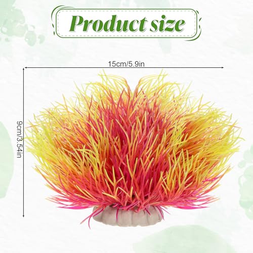 Image of 2PCS Fish Tank Plants Aquarium Plants Decorations Artificial Plastic Fish Tank Accessories Silk Green Natural Style Aquarium Plant (Pale Yellow)