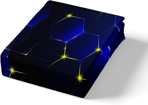 Miniatura 4 de Funda de edredón de nido de abeja azul y negro, tamaño matrimonial, funda de edredón geométrica de panal para niños y niñas, juego de ropa de cama