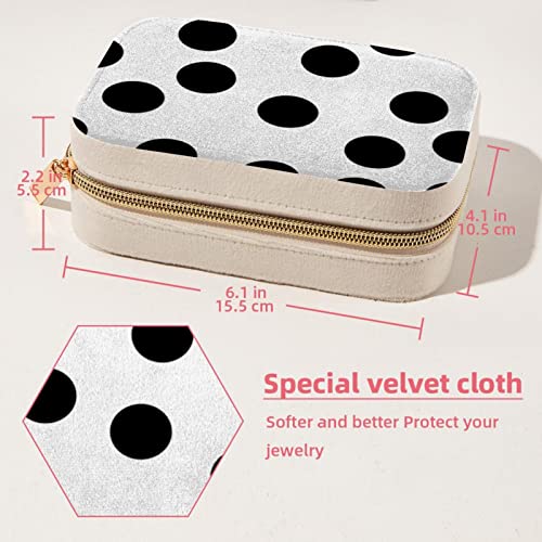 Boîte à bijoux portable à pois finis les colliers emmêlés en voyage