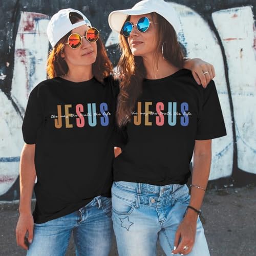 KEEVICI Jesus Christian T Shirts for Women Religious Sayings Faith Shirt Inspirational Tshirts Bible Verse Graphic Cotton Tee2