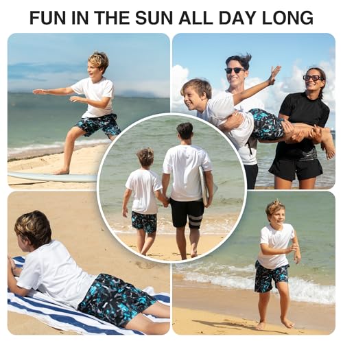 Image of Kanu Surf Boys' Victor Stripe Quick Dry Beach Board Shorts Swim Trunk