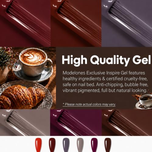 Image of Bolt Bee Gel Polish Kit, 6 Colors Light Soft Sakura White Nude Spring Soak off Nail Art Design Manicure Kit at Home (06)