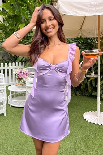 Short Satin Homecoming Dresses for Teens Spaghetti Straps Mini Ruffles Graduation Cocktail Party Dress2