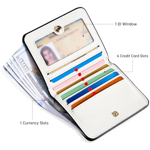 Image of Toughergun Wildflower Charm Floral RFID Small Wallet Women, Slim Thin Vegan Leather Bifold Wallet with Zipper Coin Pocket & ID Window, Cute Mini Credit Card Holder Gift for Women Ladies Teen Girls