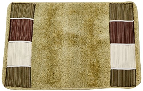 Popular Home The Modern Line Collection Banded Bath Rug, Sage