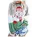 Produktbild LOPILY Weihnachtspullover Damen Locker Tie Dye Sweatshirts mit Schneemann Druck Lustig Lose Weihnachtspullis Weihnachtspullis Pullover Damen für Christmas Sweatshirt (Grün, 2XL)