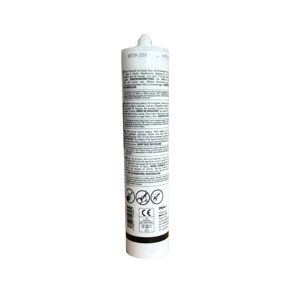 Mastic silicone universel blanc 280 ml de qualité résistant aux UV et aux intempéries