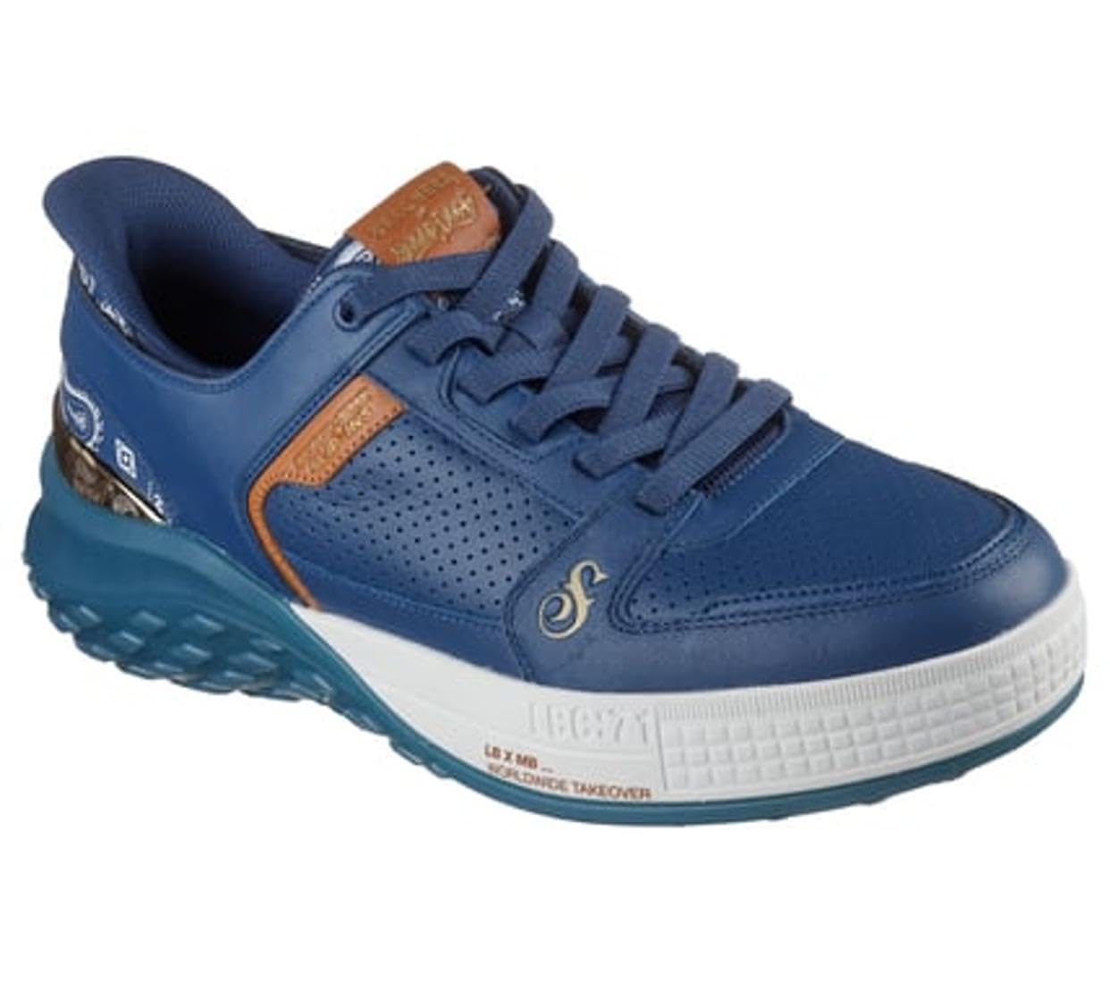 Skechers Men's Sizzle Snoop Sizzle Toke Slip-Ins Slip-On Sneakers, Navy Leather, 9.5 UK