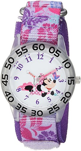 DISNEY Minnie Mouse Watch for Kids – Perfect Minnie Mouse Watch for Kids 3-5, Fun & Durable Design – Cute Watches Girls & Toddlers, White Bezel, Multicolor Nylon Strap, Easy-Read Dial