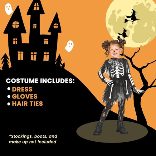 Disfraz Skele-Girl para Niñas Pequeñas miniatura 5