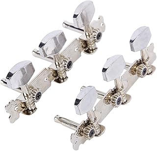 1 Set Gitarren Mechaniken Stimmwirbel, Gitarrenmechanik Stimmwirbel Stimmschlüssel Stimmgeräte für Akustikgitarren, Ukulelen, Elektrogitarren, Volksgitarren, Klassische Gitarren (Silber)