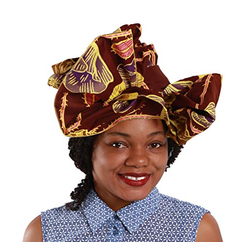 NewJourney Print Fabric African Head Wraps Head Scarf Tie for Women Soft Polyester Clothing Bazin Riche Headwear (55cmx175cm)