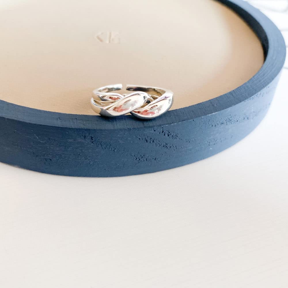 HGJH Verstellbarer Ring, S925 Sterling Silber Twists Ring Verstellbare Ringe Minimalistischer Offener Ring Silber Daumenring Ewigkeitsring Hochzeitsanhänger Schmuck Geschenke Für Männer Mädchen Damen
