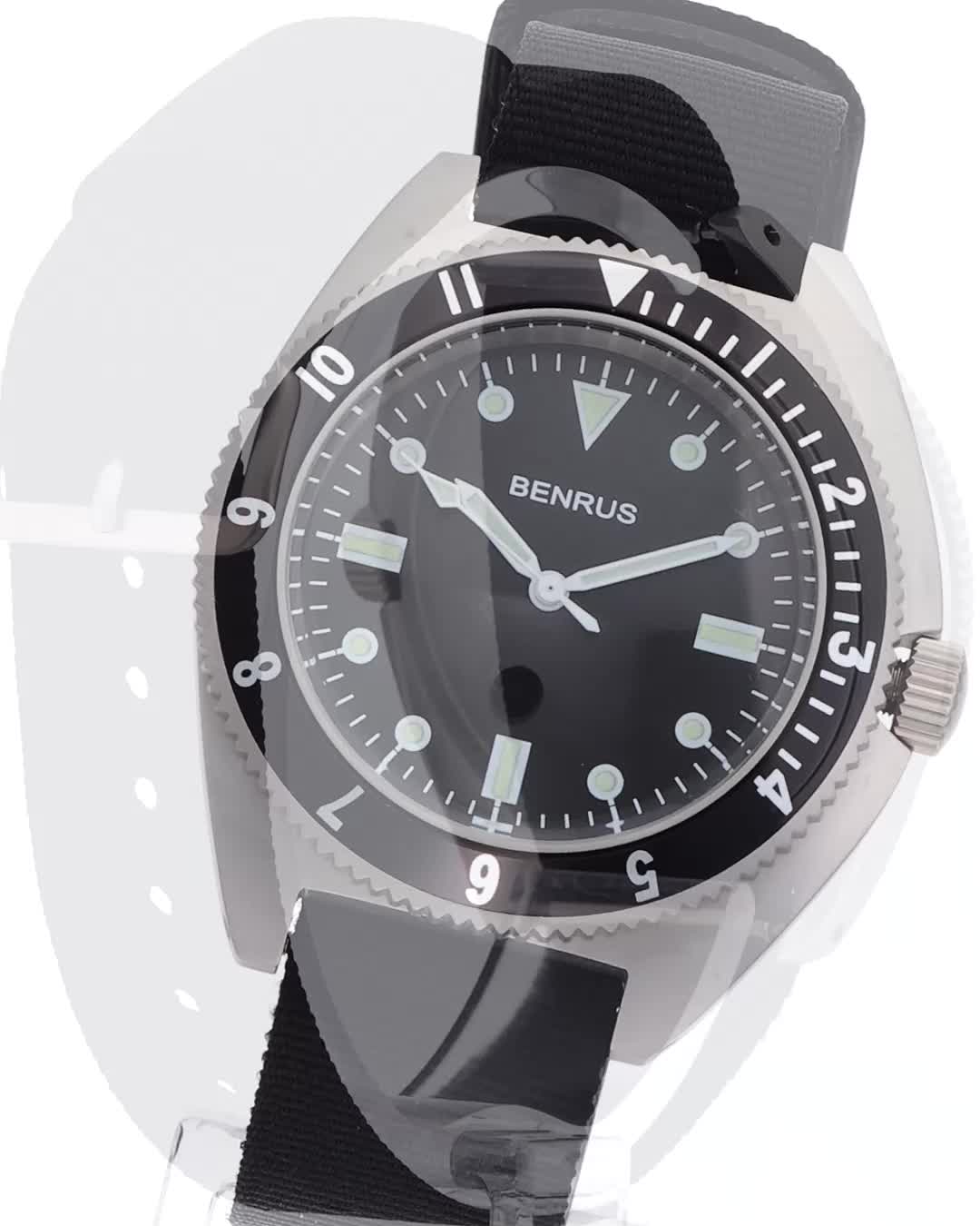 Amazon.co.jp: [ベンラス]BENRUS 腕時計 メンズ TYPE-I SILVER